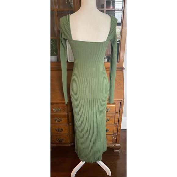 FREE PEOPLE - Marnie Midi Dress in Forrest Green color - Picture 6 of 11